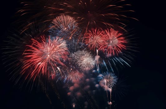 Festival fireworks happy. Fire light show. Generate Ai