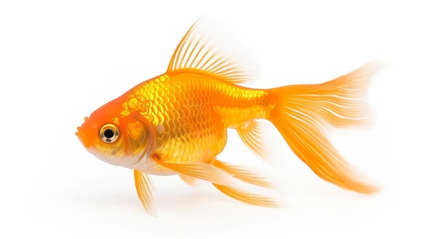Beautiful Goldfish isolated on white background. generative ai
