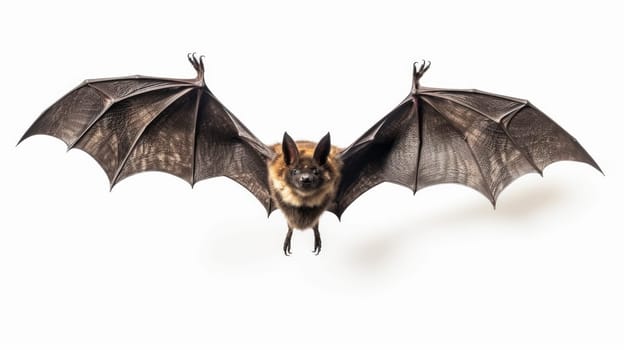 Bat nocturnal Mammal with openend wings isolated on white background. artificial art