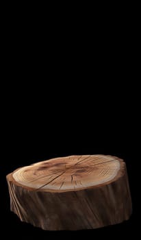 Cut wood log banner. Piece organic. Generate Ai
