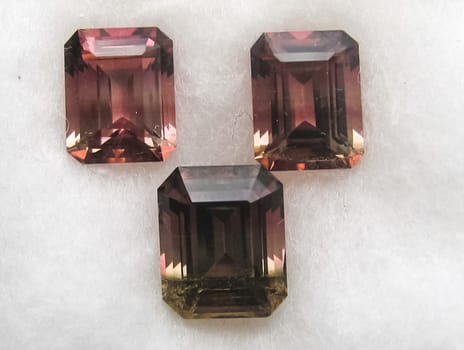 Crowned gemstones. Rubies, precious stones in processing