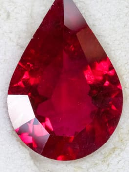 Crowned gemstones. Rubies, precious stones in processing