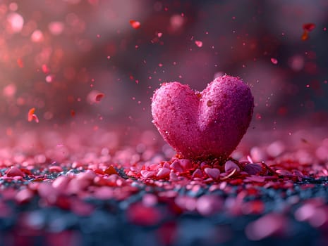 Images for making backgrounds for greeting cards or presentations about fragile love. The illustration filled with little hearts. Spread the whole picture The overall color tone of the image is pink.