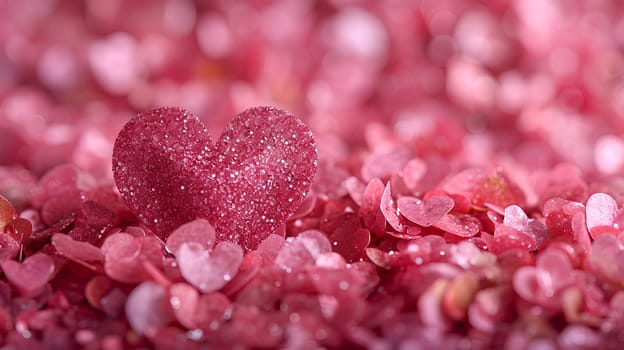 Images for making backgrounds for greeting cards or presentations about fragile love. The illustration filled with little hearts. Spread the whole picture The overall color tone of the image is pink.