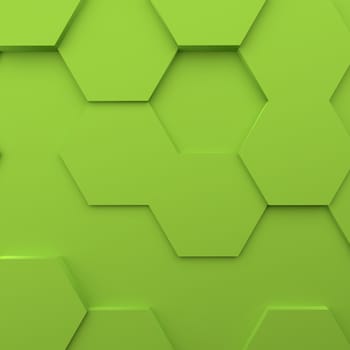Abstract modern green honeycomb background, 3d rendering