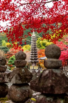 detail of the Adashino Nenbutsuji temple in Kyoto