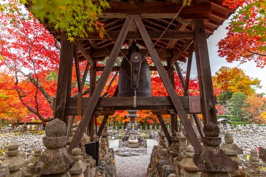 detail of the bell in the Adashino Nenbutsuji temple in Kyoto