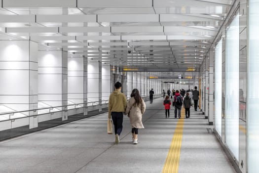 TOKYO/JAPAN - November 19 2023:interior view of a subway in the city centre