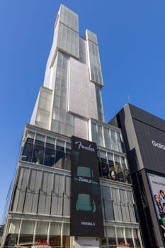 TOKYO/JAPAN - November 21, 2023:exterior of famous Fender guitars