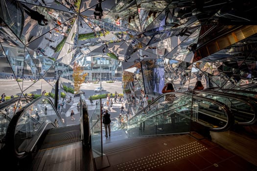TOKYO/JAPAN - November 21 2023: view of the mirrored interior of Tokyu Plaza Omotesando