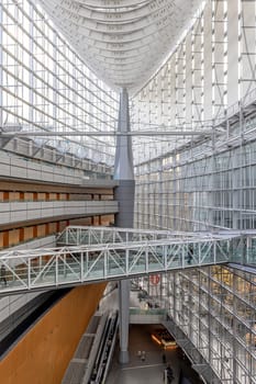 TOKYO/JAPAN - Dicembrer 01 2023:detail of the Tokyo International Forum