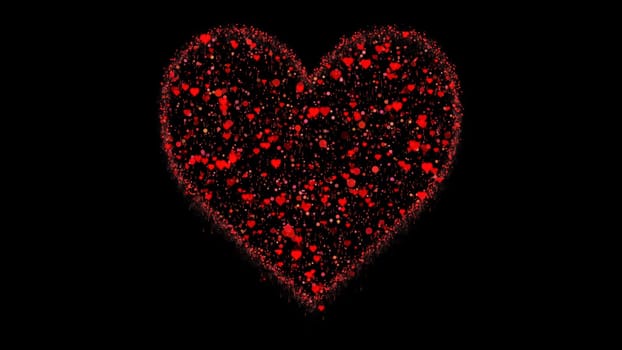 Big heart for Valentines Day, Mothers Day or wedding events background. Heart moving in space with light background. Love and romance concept.