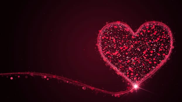 Big heart for Valentines Day, Mothers Day or wedding events background. Heart moving in space with light background. Love and romance concept.