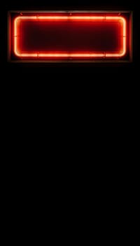 Red neon retro board banner. Open window. Generate Ai