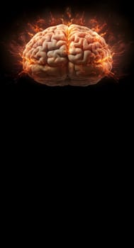 Explosive brain revelation banner. Brainstorming explosion intellect and creative idea. Generate ai