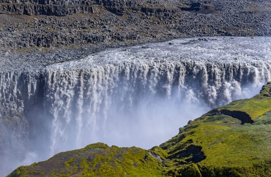 Beautiful view of Selfoss, a waterfall in Vatnajokull National Park in Northeast Iceland