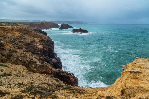 Cliffs in the Algarve West Coast, near Sagres, Portugal