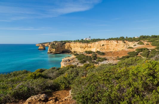 Coastal cliffs of Algarve, Lagoa, Portugal