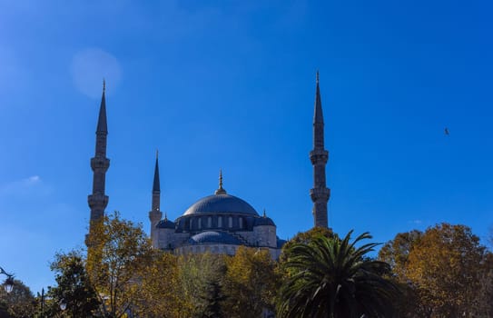 Detail of the Sultan Ahmed Mosque, known as the Blue Mosque is an historic mosque in Istanbul. It was built from 1609 to 1616