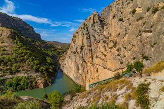 Caminito Del Rey, Spain, October 19, 2023: Visitors Walking Along the Worlds Most Dangerous Footpath Reopened in May 2015. Ardales, Spain.