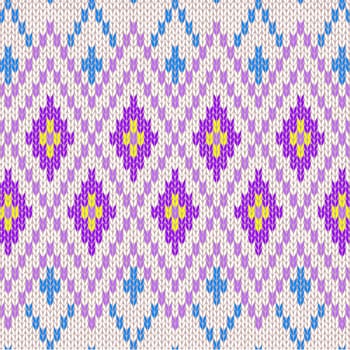 Seamless Pattern. Knit Woolen Trendy Ornament Texture. Fabric Color Tracery Background