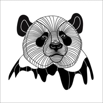 Bear panda head animal line symbol for mascot emblem design, vector illustration for t-shirt.