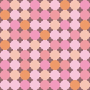Seamless vector pattern or background with huge colorful dots on dark pink background. Retro design element for desktop wallpapers, invitation, blog, web design or wedding card