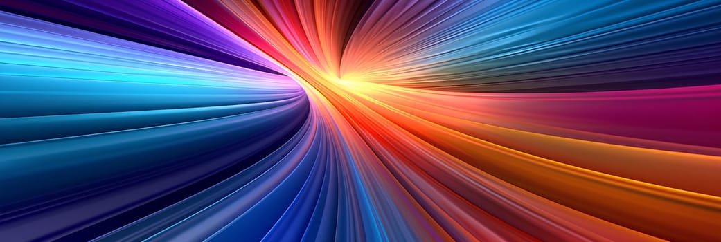 Stunning abstract spectral image. Mesmerizing 3D colorful abstract visualizations gives a feeling of heading towards the future or can be used to capture the audience's attention in a presentation.