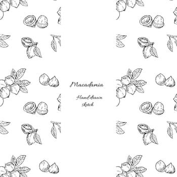 Outline cover wrapping template of Macadamia nuts product. Vector illustration can used for cosmetic or food goods.
