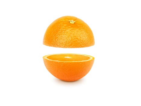 Orange slice on white background