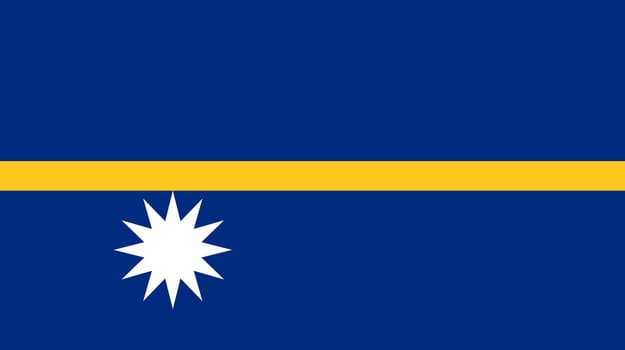 Flag of Nauru. Nauru flag on fabric surface. Fabric Texture. National symbol. Country in Oceania. Republic of Nauru. Pleasant Island. Island country. 3 D illustration