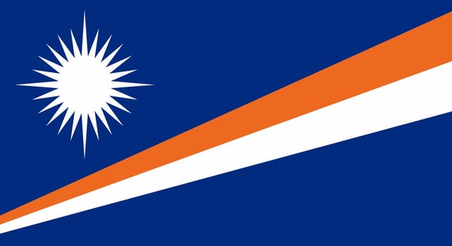 Flag of Marshall Islands. Marshall Islands flag. Fabric Texture. National symbol. Country in Oceania. Republic of the Marshall Islands. illustration. Island country