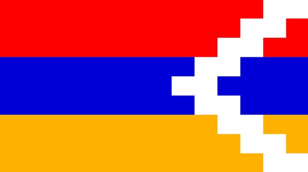 Flag of Nagorno-Karabakh. flag of Caucasus territory Nagorno-Karabakh. symbol of disputed territory Nagorno-Karabakh. Symbol of landlocked region in South Caucasus