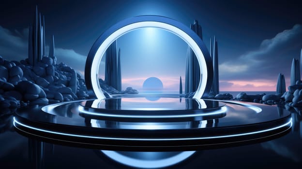 Abstract scene background. Product presentation, mock up, show cosmetic product, Podium, stage pedestal or platform. ai