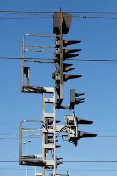 signal mast, signal, railroad, railroad system, Germany, railroad signal