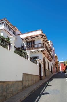 A street with houses in the old town of Galdar on the Canary Island of Gran Canaria in Spain,A street with houses in the old town of Galdar on the Canary Island of Gran Canaria in Spain