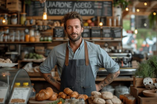 Small business, bakery and coffee shop, organic food store and cafe, friendly owner, lifestyle