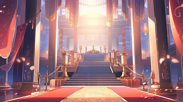 anime style background chinese asia japan china architecture, ai