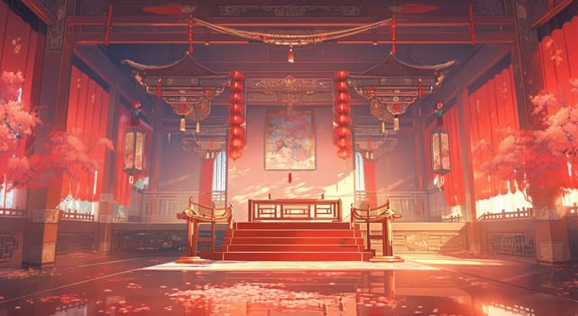 anime style background chinese asia japan china architecture, ai