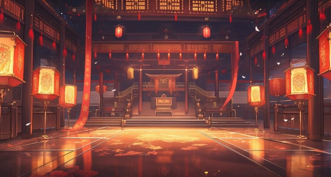 anime style background chinese asia japan china architecture, ai
