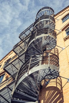 spiral staircase at a historical industrial building in Berlin Oberschöneweide