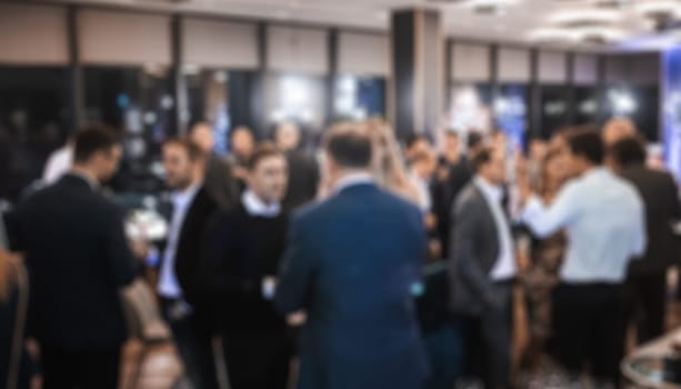 Blurred image of businesspeople at banquet event business meeting event. Business and entrepreneurship events concept.