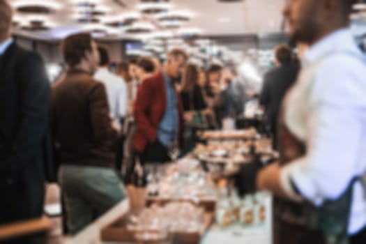 Blurred image of businesspeople at banquet business meeting event. Business and entrepreneurship events concept.