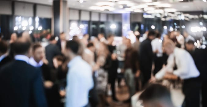 Blurred image of businesspeople at banquet business meeting event. Business and entrepreneurship events concept.