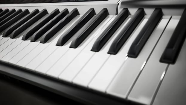 Music keyboard keys. 3D illustration.