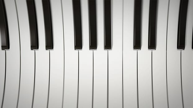 Black and white abstract piano keys background. 3D illustration.
