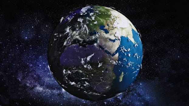 View of Earth from space. 3D illustration.