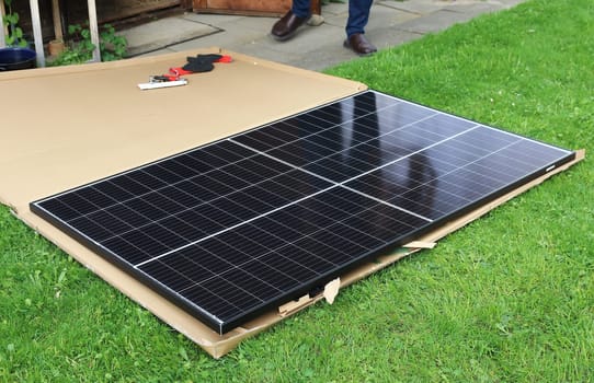 A new solar system for generating electricity at a family home is ready for installation