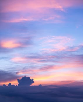 Colorful sunset sky and clouds, abstract nature background