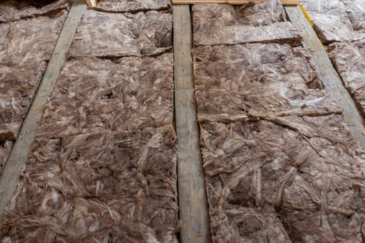 Creating a new floor. Laid thermal insulation material.